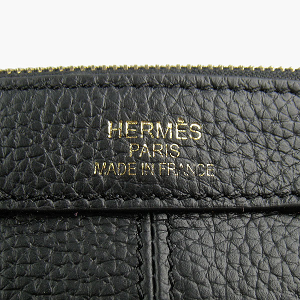 Best Hermes New Arrival Double-duty leather handbag Black 60669